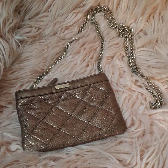 Kate Spade Bronze Quilted Chain Strap Crossbody Bag - Picture 1 of 8